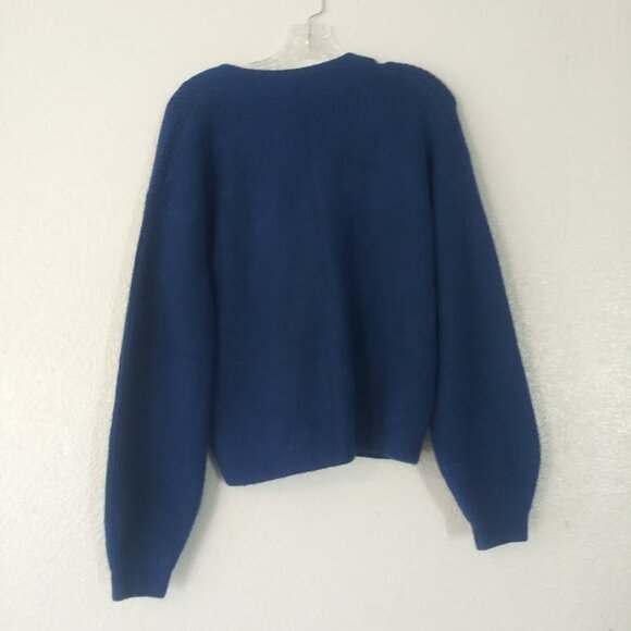 Halogen women's size M blue knitted cropped sweater - Picture 4 of 13